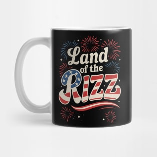 Land of the Rizz Funny 4th of July American Flag Mug